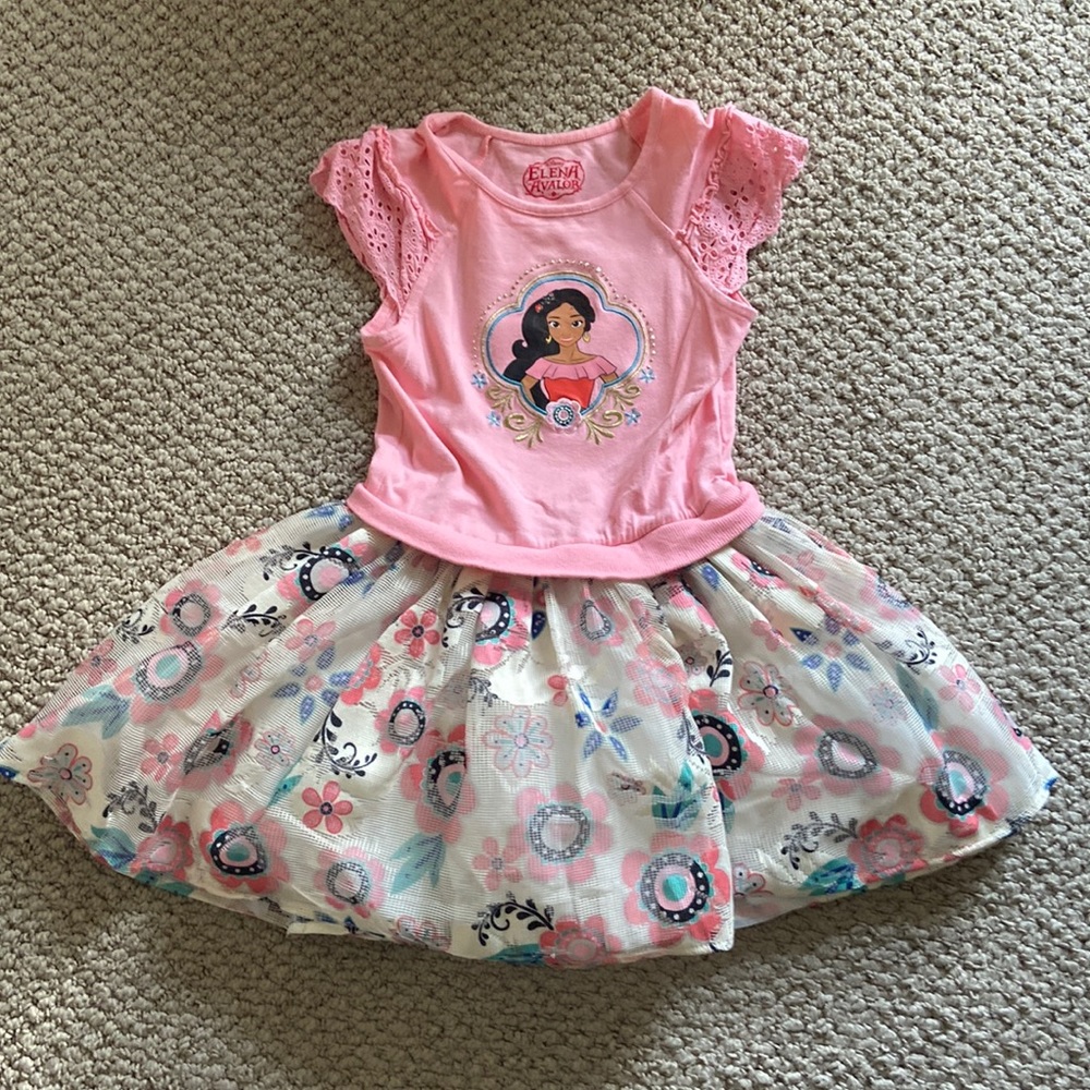 Rare Like New Elena of Avalor Dress with Floral Poufy Lace Skirt-Size 6